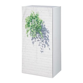 next.design Mini Curtain, Color Box, Shelf, Rack, Nordic, Botanical, Ornamental Plants, Brick, Natural, Simple, White, Green, Leaf Decor, Storage, Blindfold, Back, Cloth, Stylish, Cover, Vertical,