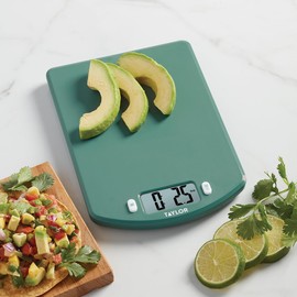 Taylor Digital Ocean Bound Plastic Kitchen Food Scale, 11 Pound Capacity, Teal