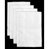 CleverDelights Heavyweight 20" White Hemstitch Dinner Napkins - 4 Pack