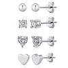 VEEDOFA Silver Stud Earrings for Women, Hypoallergenic 925 Sterling Sliver