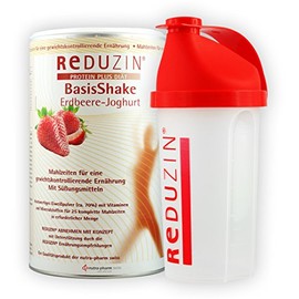 Reduzin Diet BasisShake Various Varieties BCM Including Practical 500 ml Shaker (BasisShake Strawberry Yogurt, Shaker)