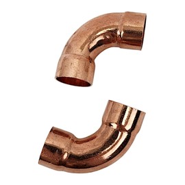REFRIGE-AIR 7/8-Inch Copper Elbow Fittings – 2-Pack 90° Long Turn HVAC & Plumbing Connectors C x C– 22mm ID Sweat Solder Fittings for A/C Lines, Water Systems, Heat Pumps, and Refrigeration