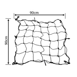 AERZETIX - C59743 - Elastic Luggage Protection Net 90 x 90 cm with 8 Hooks - Colour Black - Spider Tensioner - for Car Boot Car Motorcycle Car Bicycle - Polypropylene