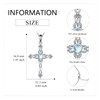 MUUYON Cross Necklace Moonstone Faith Pendant for Women 925 Sterling