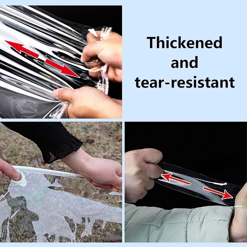 LOYID 5' X 7' Clear Vinyl Tarp, 14 Mil Clear