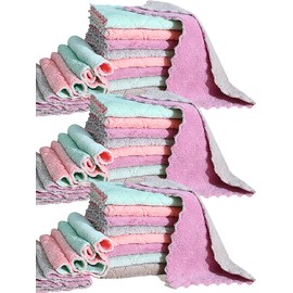 36 Pack Cleaning Cloth Kitchen Cloth, Dish Towels Super Absorbent Coral Velvet Dishtowels, Microfiber Premium Soft Tea Towels, Quick Dry Rags, Multipurpose Reusable Washcloths, Non-Stick Oil Cloths.