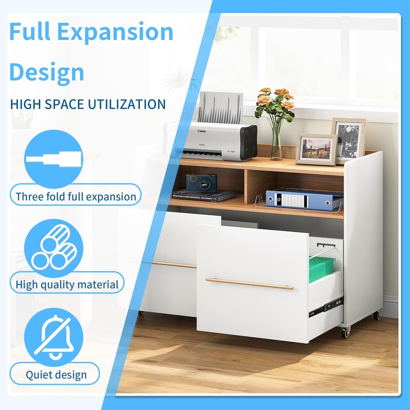 VAGUDE Push to Open Drawer Slides 1 Pair Full Extension
