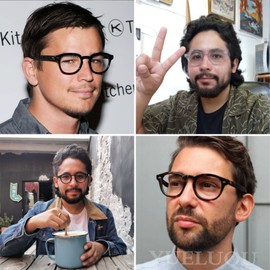 YUELUQU Blue Light Filter Glasses Computer Glasses Super Light Fashion Accessory Unisex for Men and Women, grey transparent