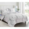 Nanko Quilt Set Queen Full Size 3 Pcs, White and