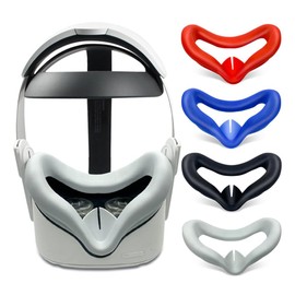 REQO VR Face Silicone Cover for Oculus Quest 2 Face Pad Cushion,Sweatproof Washable Light Blocking Quest 2 Headset Replacement Mask Accessories (Light Purple)