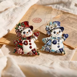 Christmas Holiday Enameled Brooch Pin Set – Festive Enamel Pins for Clothing, Bags, and Accessories