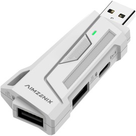 AX200 Keyboard and Mouse Adapter for Apex, PC Gaming Adapter with Aim Assist, Anti-Recoil Macro and Response Curve, App Custom Mapping Game Mouse Keyboard Converter for FPS, 1000Hz Reporting Rate