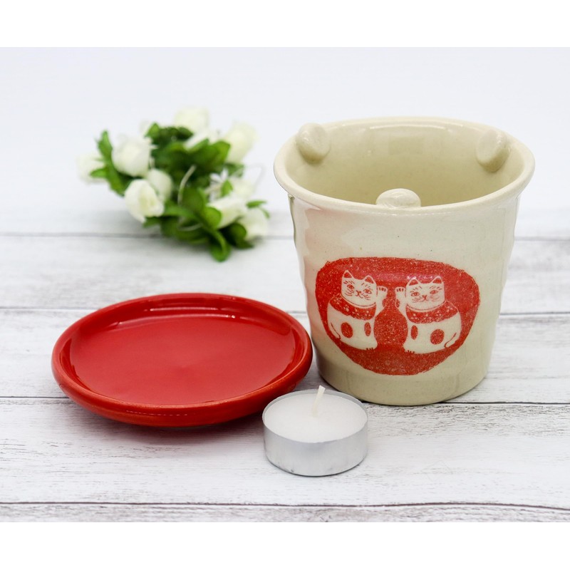 Craftsman House Tea Incense Burner Set Maneki Neko Made in