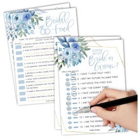 Hadley Designs 20 Floral Hilarious Bridal Shower Games For 20 Guests - Couples Wedding Shower Games, Bridal Games, He Said She Said Bridal Shower Games, Bridal Shower Family Feud Game