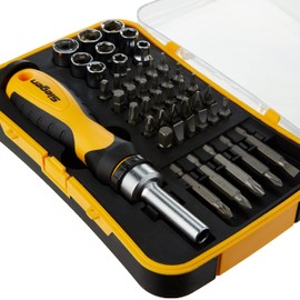 Sealey S0979 Ratchet Screwdriver Socket and Bit Set ,Silver, 45 Pieces