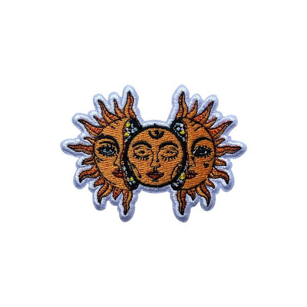 LEMILLE Sun And Moon Patch, Size 3" Sew On Patches,