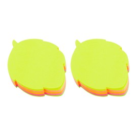 4A 2 Pads Leaf Shaped Sticky Notes 2.83 x 2.83 Inches, Mix 5 Colors, Colorful Cute Sticky Notes Self-Stick Note Pads Memo Pads for Office, School, Home, 200 Sheets/Pad, 400 Sheets Total, 4A 5061x2