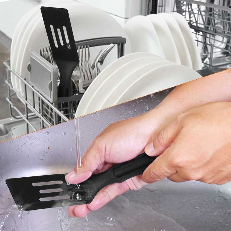 Professional Nylon Mini Spatula, Heat-Resistant Serving Spatula for Nonstick Pans,