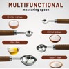 Realand Messlöffel-Set, Edelstahl, Messlöffel mit Holzgriff, 1,25 ml, 2,5 ml,