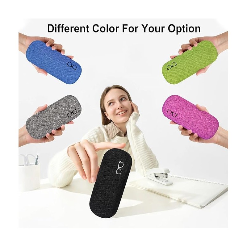 YOSE Glasses Case Hard Shell with Pouch and Cloth –
