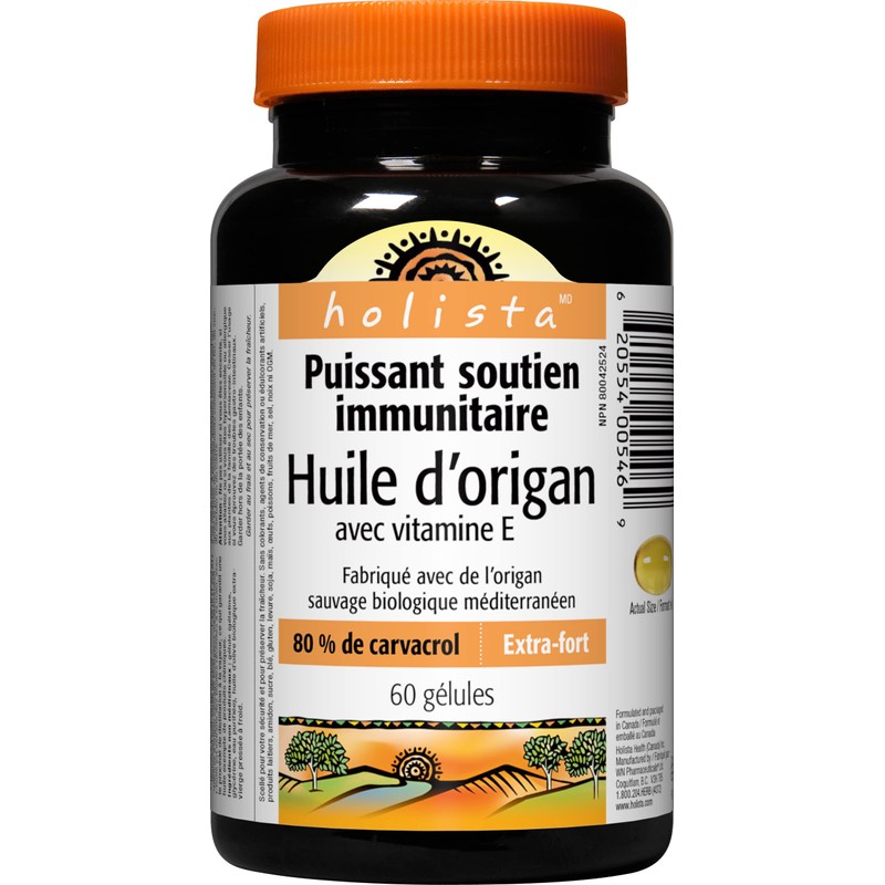 Holista Oregano Oil with Vitamin E Extra Strength, 60 Softgels,