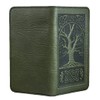 Oberon Design Celtic Oak Embossed Genuine Leather Checkbook Cover, 3.5x6.5