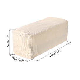 sourcing map 2pcs Stretch Armrest Covers for Chairs/Sofas, Couch Arm Covers with Twist Pin, Furniture Protector Slipcovers for Sofa Chair Recliner Cream White