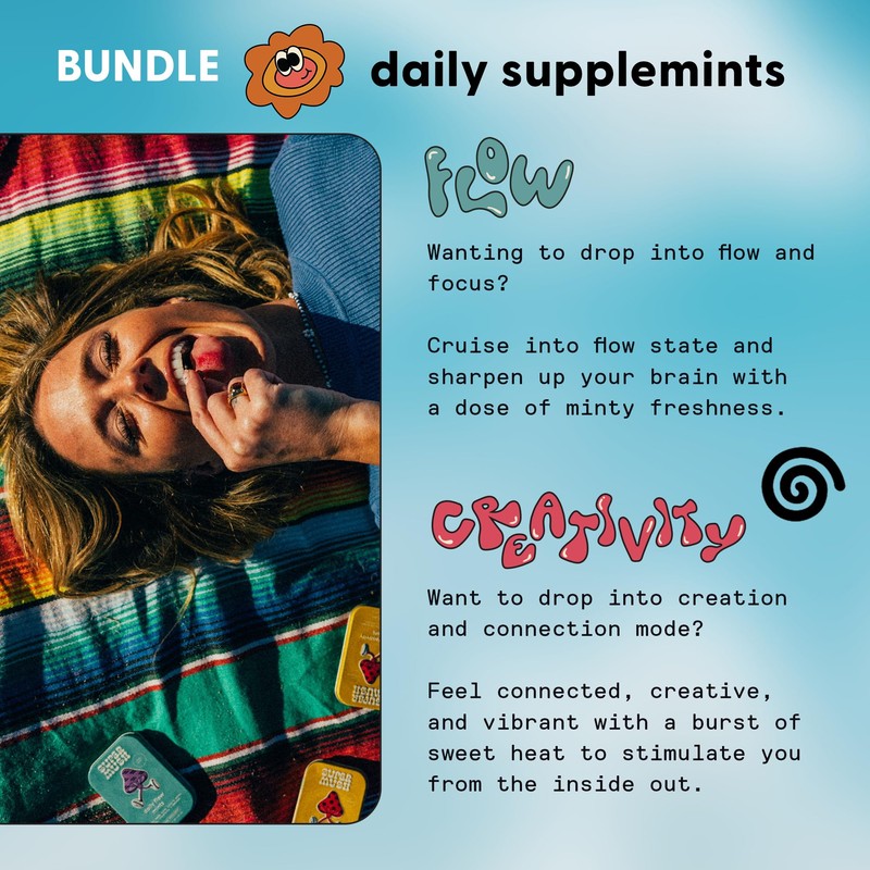 SuperMush Daily SuppleMint - 2 Flow & Focus Mints +