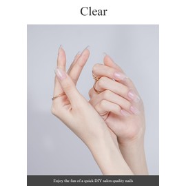 AutyaMee Semi Cured Gel Nail Strips (Clear)-20 PCS Gel Nail Stickers | Gel Nail Wraps | UV Light Required, Salon Quality & Easy to Use