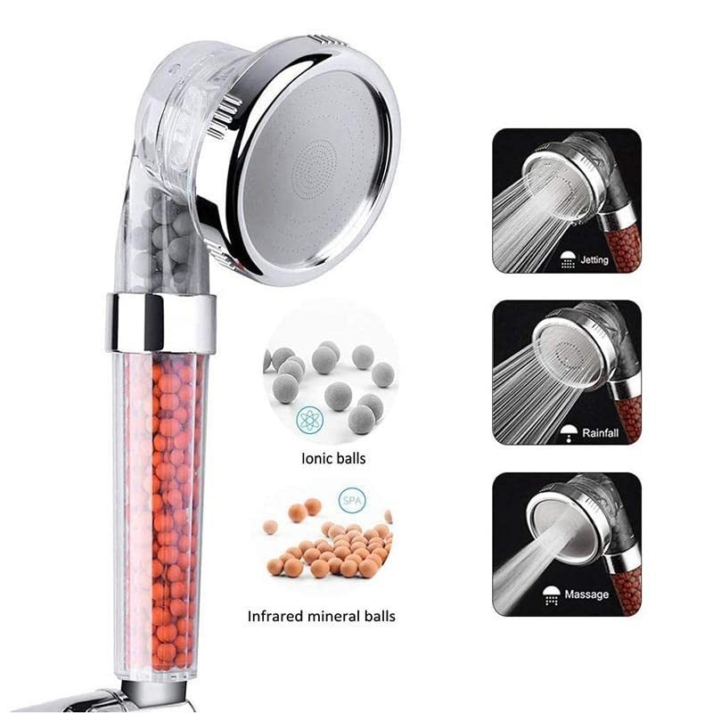 Mineral Stream Ionic Shower Head Full Kit with Replacement Beads