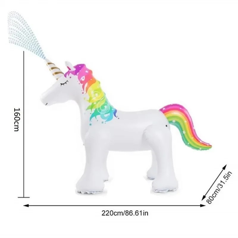 Giant Inflatable Unicorn Sprinkler for Pool Play – PVC Water