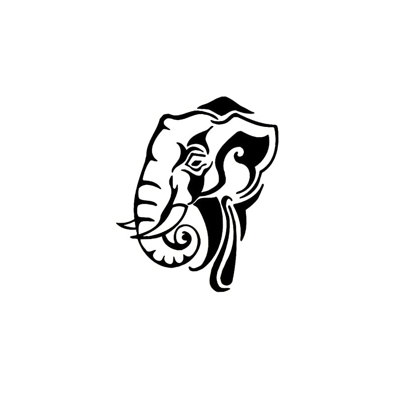EROSPA® Temporary Tattoo Sheet - Mighty Elephant with Tusks -