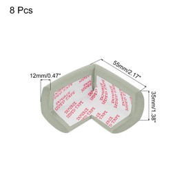 MECCANIXITY 8 Pack Soft Corner Protector, Rubber Foam Furniture Proofing Corner Guards Edge for Fireplace Table Stair, Grey