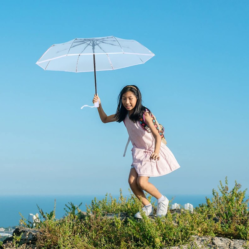VALICLUD Folding Umbrella Automatic Transparent Umbrella Auto Open Foldable Umbrella