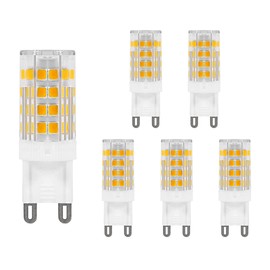 DA DANG JIA 6pcs G9 LED Bulb 2700K Warm White, 30-40W Halogen Equivalent G9 Bi Pin Base 3.5W LED T4 for Crystal Chandeliers, G9 Base, 360 Degree Beam Angle 350LM for Home Lighting, Non-dimmable