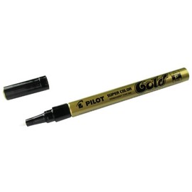 Pilot Super Colour Fine Marker Bullet 3.0 mm Tip - Gold, Box of 12