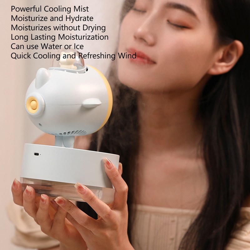 Mini Bear Cooling Fan USB Charging Misting Desktop Fan Table