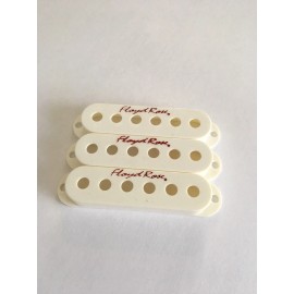 Floyd Rose Single Coil Pickup Cover Set Parch. w/ Red Logo fits Fender Duncan