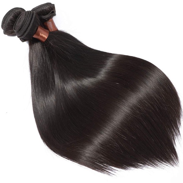 ANGIE QUEEN Unprocessed Brazilian Virgin Hair Straight Hair 3 Bundles Weaves Virgin Human Hair Extensions Natural Color (100+/-5g)/pc (20" 22" 24") Can Be Dyed and Bleached