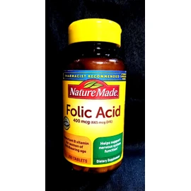 NATURE MADE FOLIC ACID 400mg NERVOUS SYSTEM SUPPORT 250 TABLETS JULY 2026