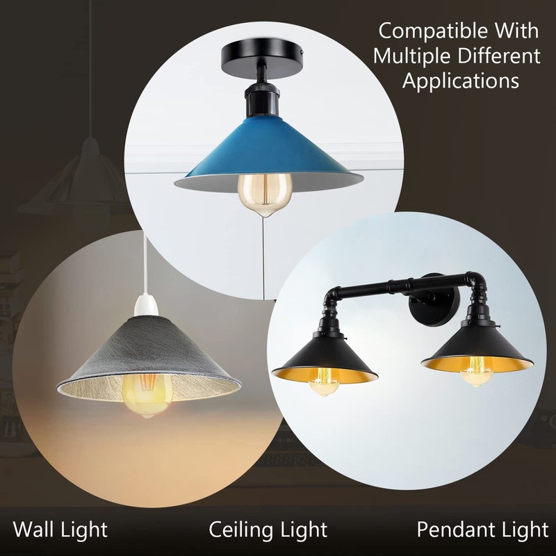 DC Voltage Vintage Retro Light Shade, Metal Easy Fit Industrial