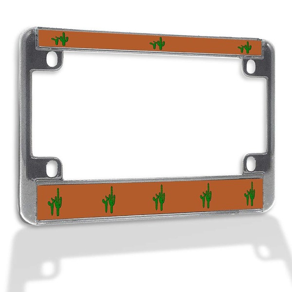 Fastasticdeals Metal Insert Bike License Plate Frame Green Cactus Plant