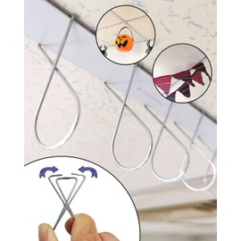 NACETURE Ceiling Hook Clips- 50 Pack Drop Ceiling Hanger Hooks Hanging on Suspended Ceiling Tile, Grid Clips Heavy Duty for Light Plant Office Home Stores Classroom and Wedding Decorations