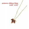 Unbranded Red Maple Leaf In Gold Necklace - Red Amber