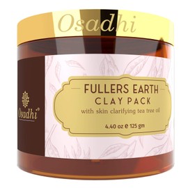 OSADHI Vegan Clay Face Pack Mask for Glowing Skin and Deep Pore Cleansing With Fullers Earth & Calendula, 125gm