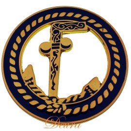 Masonic Tubal Cain Two Ball and Cane Mason Blue Gold Car Auto Emblem