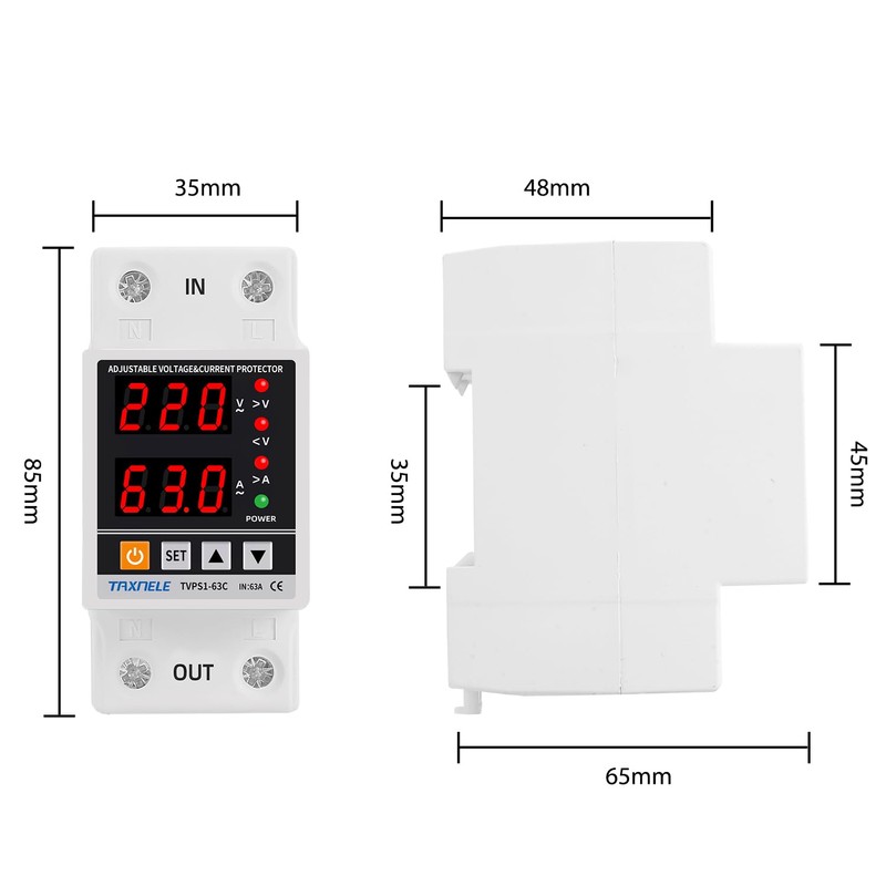 Dual Display 40A 63A 80A 230V Din Rail Intelligent Single