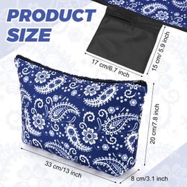 American Mahjong Bag Blue Paisley Mahjong Tiles Bags Soft Thickened Carrying Bag with Zipper Inner Pocket 13 x 7.8 x 3.2 Inches (Case Only)