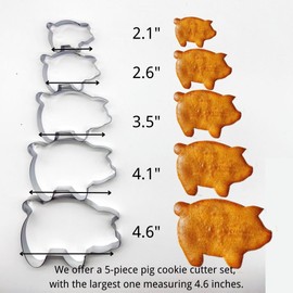 Concha Cutter Mexican Bread Mold 4.1in with 5pc Pig Cookie Cutter Mexican - Cortador De Conchas De Pan Mexicano - Concha Stamp Mexican Bread - Concha Mold - Moldes para Marcador De Conchas De Pan