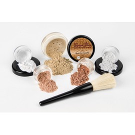 6pc STARTER KIT (FAIR 2) Mineral Makeup Sample Size Set Bare Face Matte Foundation Cover